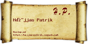 Héjjas Patrik névjegykártya