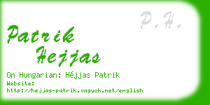 patrik hejjas business card