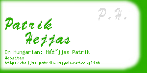 patrik hejjas business card